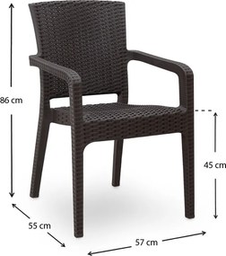 Πολυθρόνα πολυπροπυλενίου Clio Megapap recycled χρώμα καφέ 57x55x86εκ.