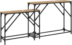 vidaXL Τραπέζι κονσόλας 2 τμχ. Artisan Oak 100 x 28 x 75 εκ.