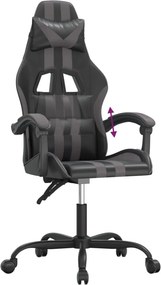 vidaXL Καρέκλα Gaming Μαύρο/Γκρι από Συνθετικό Δέρμα
