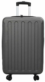 vidaXL Βαλίτσα με κλειδαριά Σκούρο γκρι 43 x 27 x 66 εκ. ΑΒΣ Πλαστικό