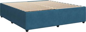 vidaXL Κρεβάτι Boxspring με Στρώμα Μπλε 180x200 εκ. Βελούδινο