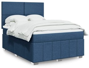 ΚΡΕΒΑΤΙ BOXSPRING ΜΕ ΣΤΡΩΜΑ ΜΠΛΕ 160X200 ΕΚ. ΥΦΑΣΜΑΤΙΝΟ 3294018