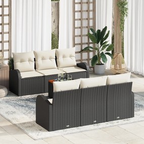 vidaXL Σέτ Σαλονιού Κήπου 7 pcs Μαύρος, λευκός Μεγάλο