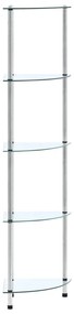 vidaXL Ράφι Διαφανές 5 Επιπέδων 30 x 30 x 130 εκ. από Ψημένο Γυαλί