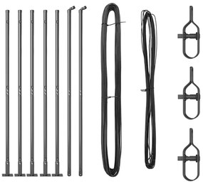 vidaXL Στύλος Περιφράξεων 7 pcs Γκρι Ατσάλι