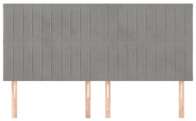 vidaXL Κεφαλάρια Κρεβατιού 4 τεμ. Αν. Γκρι 80 x 5 x 78/88εκ.Βελούδινο