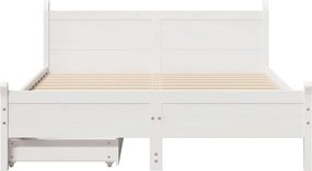 vidaXL Σκελετός Κρεβ. Χωρίς Στρώμα Λευκό 140x190 εκ Μασίφ Πεύκο