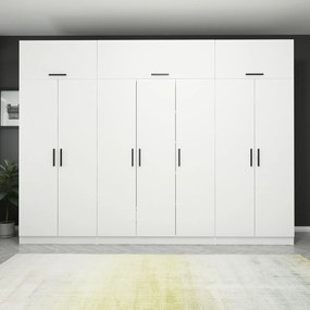Επταφυλλη Ντουλαπα με Πατάρι Λευκο KALEO 52x315x235
