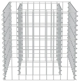 Συρματοκιβώτιο-Γλάστρα Υπερυψωμένη 50x50x50 εκ. Γαλβ. Χάλυβας - Ασήμι