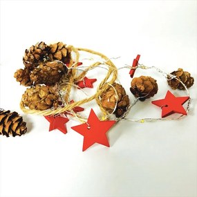 LED λαμπάκια σε σειρά Garland star-Kokkino