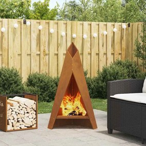 vidaXL Φωτιά Καφέ 58 x 40 x 100 εκ. Ατσάλι σκληρυθέν στον αέρα