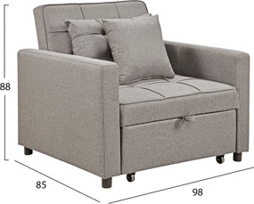 ΠΟΛΥΘΡΟΝΑ-ΚΡΕΒΑΤΙ MERO HM3306.03 ΜΠΕΖ ΥΦΑΣΜΑ 100x90x83Υεκ.