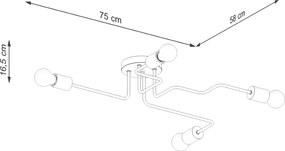 Φωτιστικό Οροφής TIMBO 4 λευκό/χάλυβας/ξύλο/4xmax 15W LED