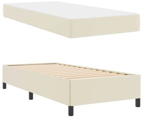 vidaXL Σκελετός κρεβατιού με στρώμα Κρεμ 100 x 200 cm Τεχνητό δέρμα