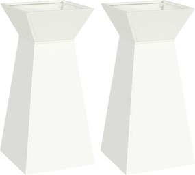 vidaXL Γλάστρα Πυλώνας 2 τμχ. Λευκό 35 x 35 x 73 εκ.