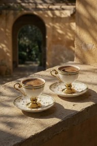 Stewehome Σετ πορσελάνινων φλιτζανιών καφέ για 2 άτομα Πολύχρωμο