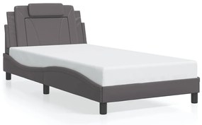 vidaXL Σκελετός Κρεβατιού Viana Χωρίς Στρώμα Γκρι 100x200 εκ. Συνθετικό Δέρμα