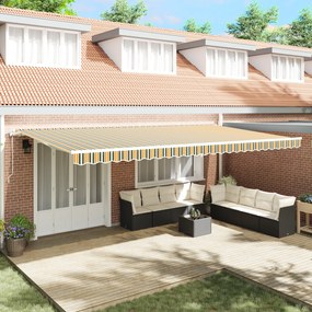 vidaXL Ανασυρόμενη Τέντα Πράσινο και Κίτρινο 600 x 300 εκ