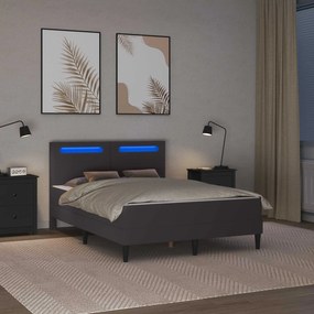 vidaXL Σκελετός κρεβατιού με στρώμα Γκρι 120 x 190 cm Τεχνητό Δέρμα