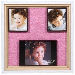 Κορνίζα 373-91-903 3 Θέσεων 25x25 8266-3 Pink Wood