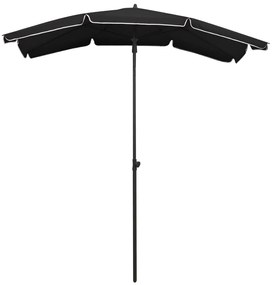 vidaXL Ομπρέλα Κήπου με Ιστό Μαύρη 200 x 130 εκ.