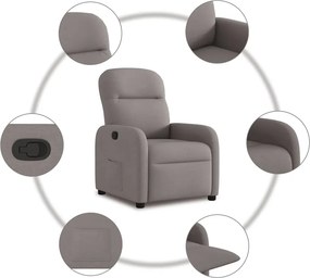 vidaXL Πολυθρόνα Ανακλινόμενη Taupe Υφασμάτινη