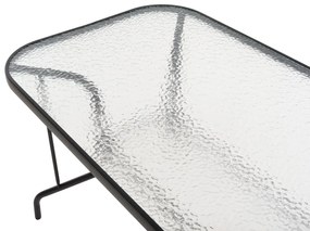 Τραπέζι ADAM C5679.03 Μεταλλικό Μαύρο με Γυάλινη επιφάνεια 120x70x70Υεκ. 120x70x70 εκ.