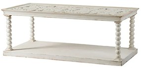 Artekko Noo Τραπέζι Σαλονιού Ξύλινο με Σκαλιστό Καπάκι και Γυαλί (122x61x47)cm Artekko 44989-DS