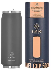 Θερμός-Ποτήρι Ανοξείδωτο Fjord Grey Save The Aegean Estia 500ml-7x19εκ. 01-9441