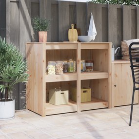 vidaXL Ντουλάπα Εξωτερικής Κουζίνας 106x55x92 cm Από Στερεό Ξύλο Πεύκο