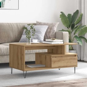 vidaXL Τραπεζάκι Σαλονιού τεχνίτης Δρυς 90x49x45 εκ. Επεξεργασμ. Ξύλο
