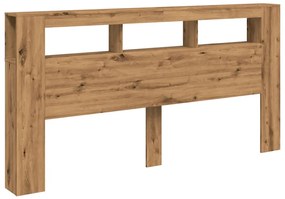 vidaXL LED κεφαλάρι Artisan Oak 200x18,5x103,5 cm Κατασκευασμένο ξύλο