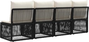 vidaXL Καναπές 4 Θέσεων 4 pcs 4-Αριθμός καθισμάτων Μαύρο