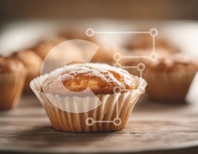 Σετ των 2 Intra Συλλεκτικό Ξύλινο Παζλ Plywood 4mm - Νόστιμα μάφιν σε ξύλινο τραπέζι Σε Ξύλινο Κουτί - Διαστάσεις: 10x10 cm – 25 κομμάτια