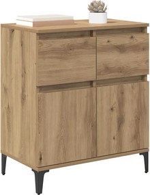 vidaXL Πλαϊνό γραφείο με συρτάρι Artisan Oak 60 x 35 x 70 cm