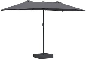 vidaXL Ομπρέλα Κήπου Ανθρακί 385 x 209 x 244 εκατοστά
