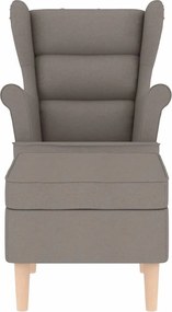 vidaXL Μπερζέρα Taupe Υφασμάτινη με Υποπόδιο