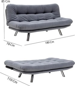 Τριθέσιος Καναπές Κρεβάτι Πολύχρωμο MISA SMALL 78x180x85