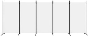 vidaXL Διαχωριστικό Δωματίου με 5 Πάνελ Λευκό 433x180 εκ. από Ύφασμα