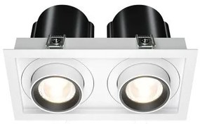 Χωνευτό Σποτ Φωτιστικό Οροφής LED 2x10W Λευκό Αναδιπλούμενο Hidden DL095-02-2x10W3K-W Maytoni DL095-02-10W3K-W Λευκό