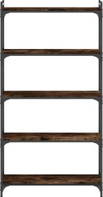 vidaXL Βιβλιοθήκη 5 Επιπέδων Καπνιστή Δρυς 80x30x154 εκ. Επεξεργ. Ξύλο