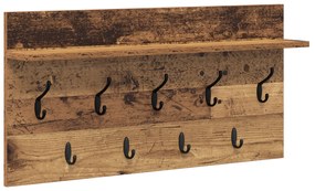 vidaXL Τοίχου Κρεμάστρα Παλαιό ξύλο 80 x 40 x 12 cm Επεξεργασμένο ξύλο