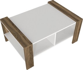 Τραπεζάκι Σαλονιού Λευκό / Καρυδιά ERICA 90x60x42