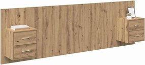 vidaXL Κεφαλή κρεβατιού με κομοδίνο 3 pcs Artisan Oak