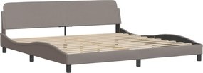 vidaXL Κρεβάτι με Στρώμα Dover Taupe 200x200 εκ. Υφασμάτινο