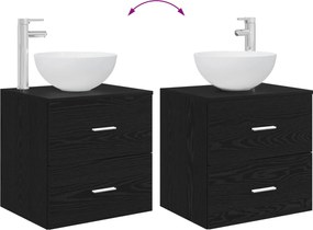 vidaXL Σετ Επίπλων Μπάνιου 2 pcs Μαύρη Δρυς Επεξεργασμένο Ξύλο