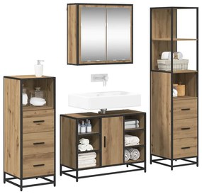 vidaXL Σετ Επίπλων Μπάνιου 4 pcs Artisan Oak Επεξεργασμένο ξύλο
