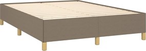 vidaXL Κρεβάτι Boxspring με Στρώμα Taupe 140x190 εκ. Υφασμάτινο