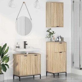 vidaXL Σετ Επίπλων Μπάνιου με ράφι 3 pcs Sonoma Δρυς 39.5 x 36 x 88 εκ