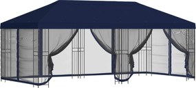 vidaXL Κιόσκι με Πλαϊνές Τοίχους 6 x 3 m Μπλε Πολυεστέρας και Χάλυβας